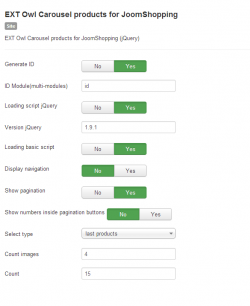 EXT Owl Carousel products for JoomShopping module