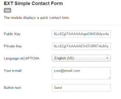 EXT Simple Contact Form module