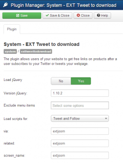 EXT Tweet to download plugin