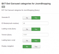 Модуль Owl карусель категорий товаров для JoomShopping