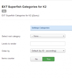 EXT Superfish Categories for K2 module