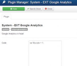 EXT Google Analytics plugin