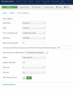 EXT MaticMenu menu module