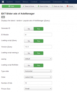 EXT Slider ads of AdsManager module