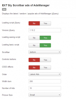 EXT Sly Scrollbar ads of AdsManager module