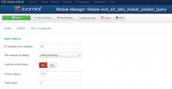 EXT Tabs module positions jQuery module