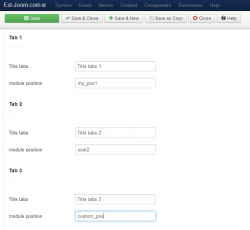 EXT Tabs module positions jQuery module