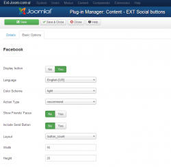 EXT Social buttons plugin