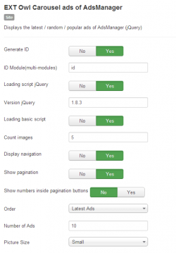EXT Owl Carousel ads of AdsManager module