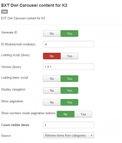 EXT Owl Carousel content for K2 module